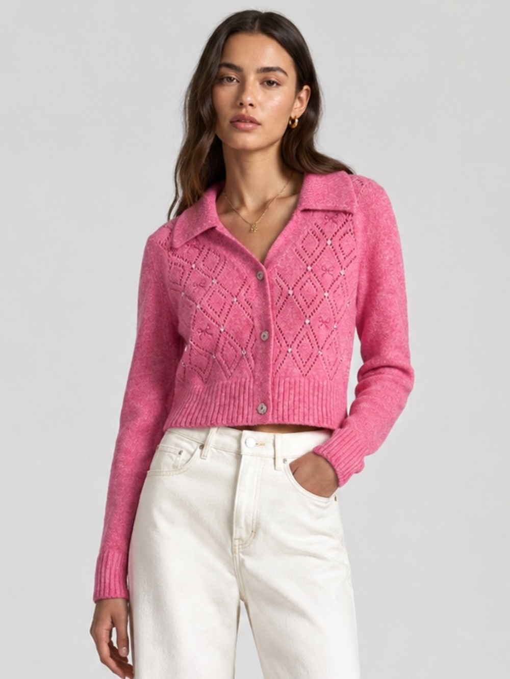 NWT JESSICA SIMPSON Bows & Rhinestone Romantic Valentine Cardigan